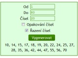 Sázky, generování čísel